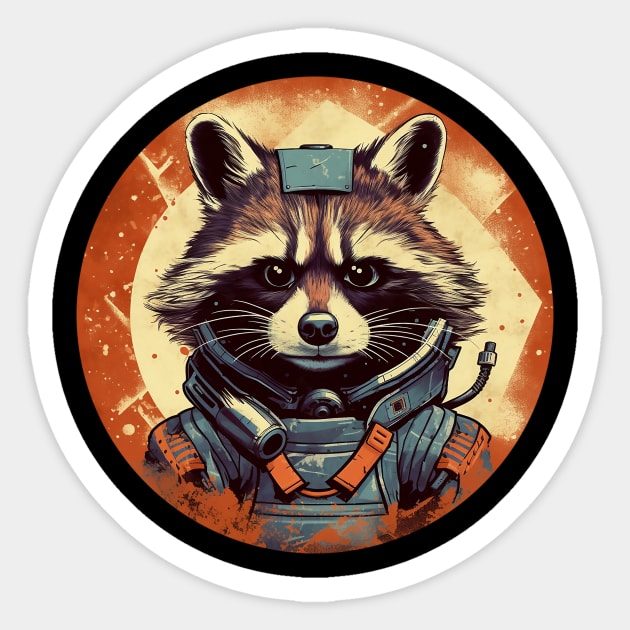 Rocket Raccoon Sticker by DavidLoblaw